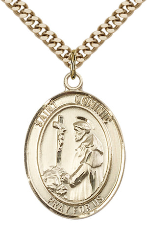 Saint Dominic de Guzman Pendant - 24" Chain Necklace