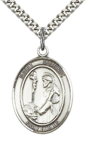 Saint Dominic de Guzman Pendant - 24" Chain Necklace