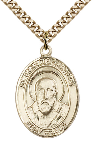 Saint Francis de Sales Pendant - 24" Chain Necklace