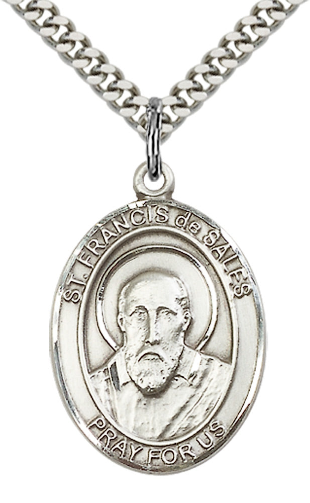 Saint Francis de Sales Pendant - 24" Chain Necklace