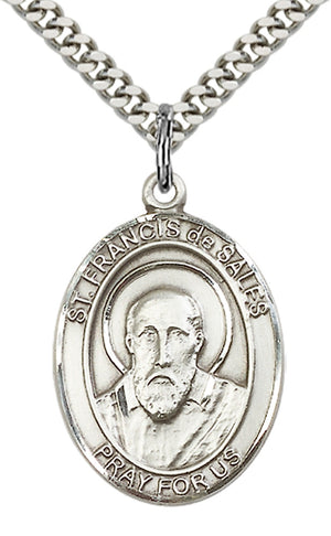 Saint Francis de Sales Pendant - 24" Chain Necklace
