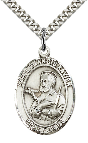 Saint Francis Xavier Pendant - 24" Chain Necklace