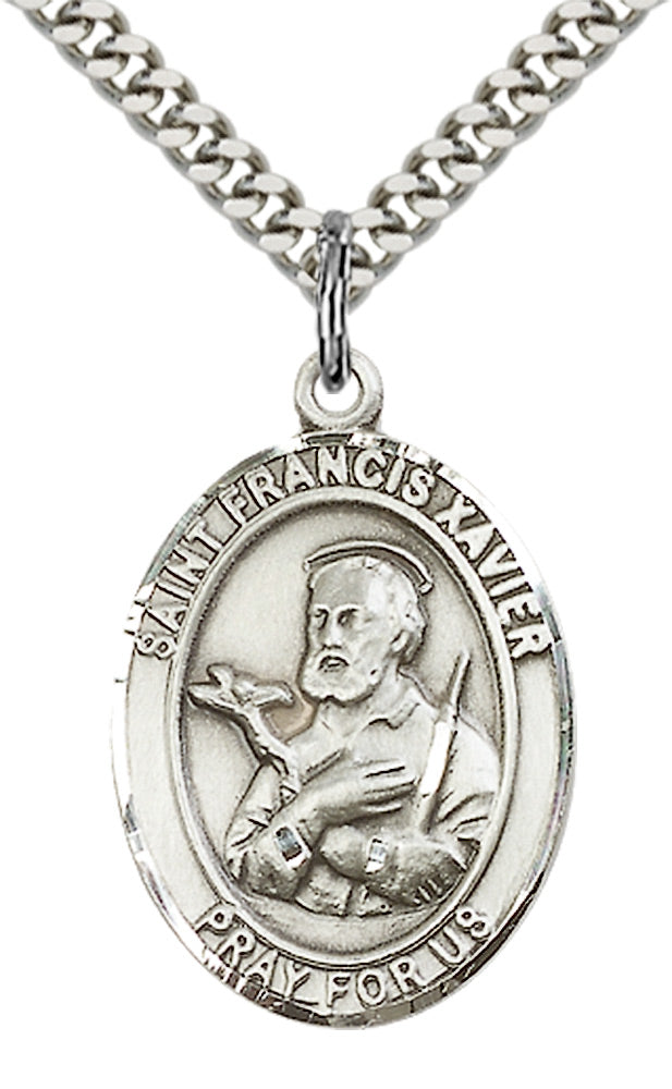 Saint Francis Xavier Pendant - 24" Chain Necklace
