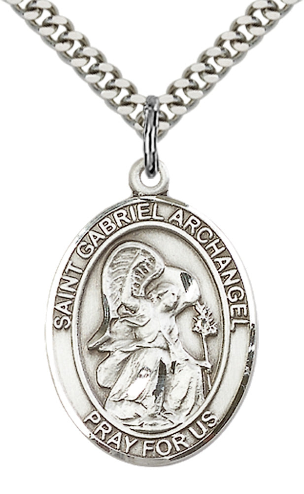 Saint Gabriel the Archangel Pendant - 24" Chain Necklace