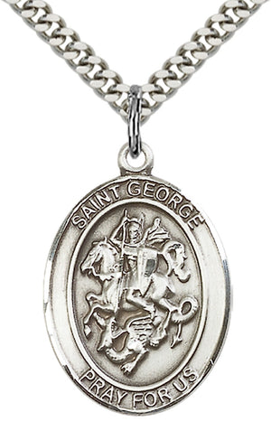 Saint George Pendant - 24" Chain Necklace