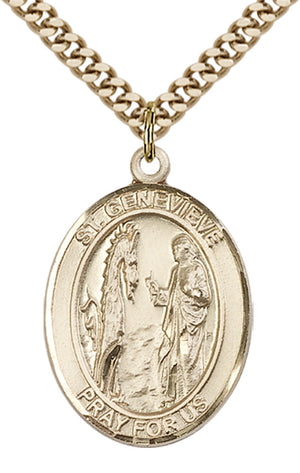Saint Genevieve Pendant - 24" Chain Necklace
