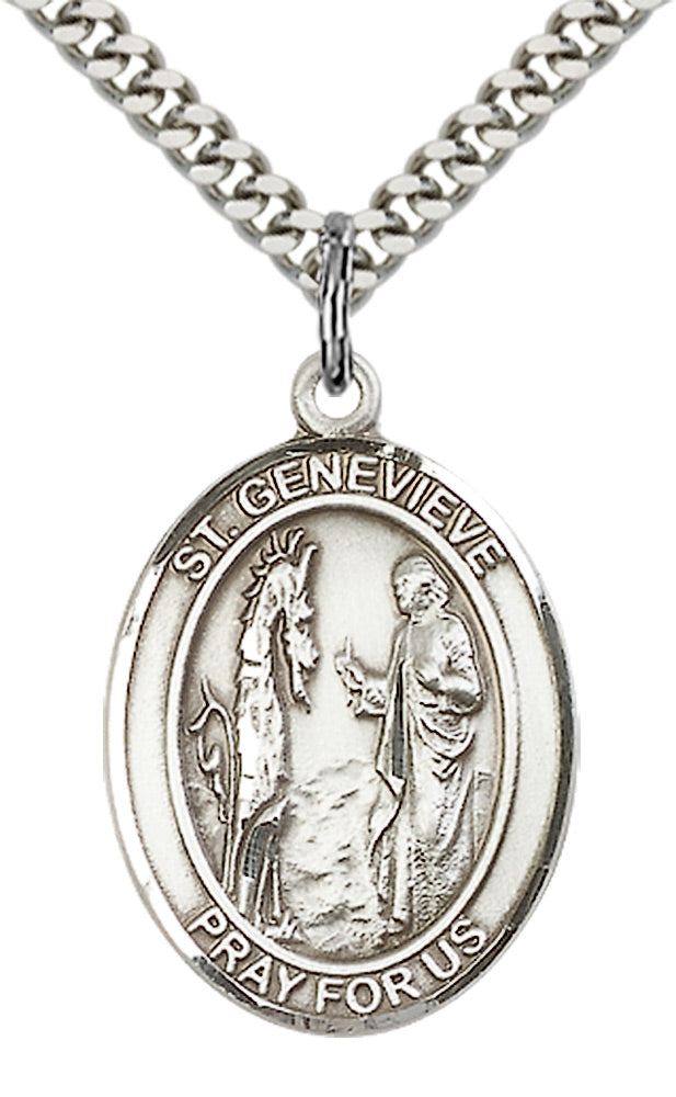 Saint Genevieve Pendant - 24" Chain Necklace