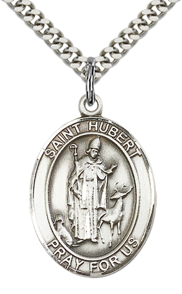 Saint Hubert of Liege Pendant - 24" Chain Necklace
