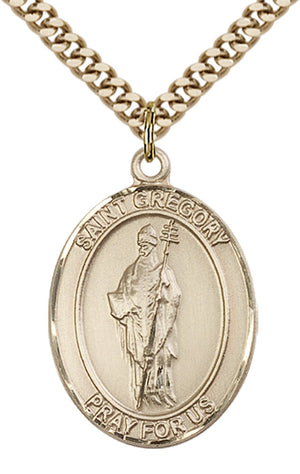Saint Gregory the Great Pendant - 24" Chain Necklace