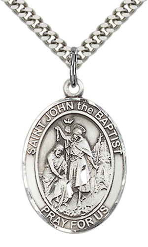 Saint John the Baptist Pendant - 24" Chain Necklace