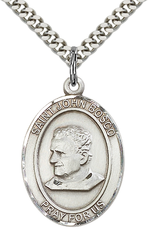 Saint John Bosco Pendant - 24" Chain Necklace