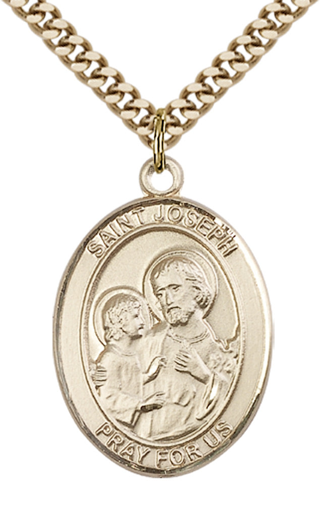 Saint Joseph Pendant - 24" Chain Necklace