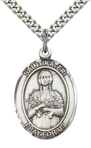 Saint Kateri Tekakwitha Pendant - 24" Chain Necklace