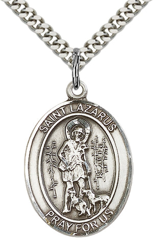Saint Lazarus Pendant - 24" Chain Necklace
