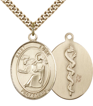 Saint Luke the Apostle Doctor Pendant - 24" Chain Necklace