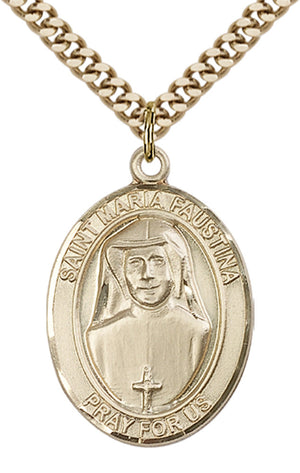 Saint Maria Faustina Pendant - 24" Chain Necklace