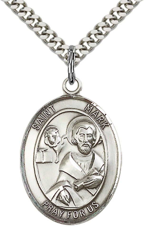 Saint Mark the Evangelist Pendant - 24" Chain Necklace