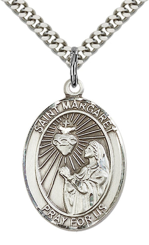 Saint Margaret Mary Alacoque Pendant - 24" Chain Necklace
