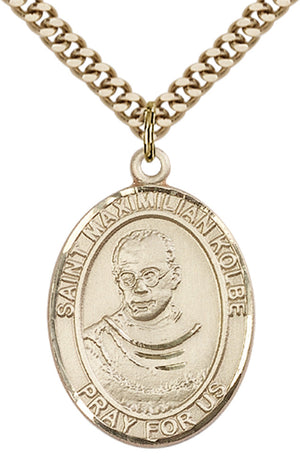 Saint Maximilian Kolbe Pendant - 24" Chain Necklace