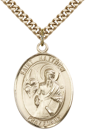 Saint Matthew the Apostle Pendant - 24" Chain Necklace