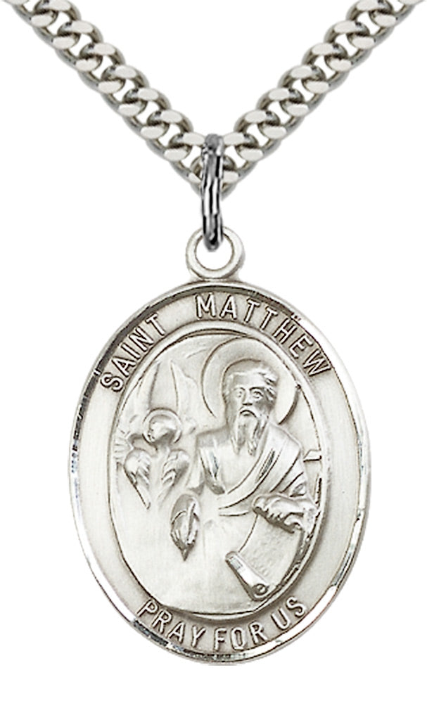 Saint Matthew the Apostle Pendant - 24" Chain Necklace