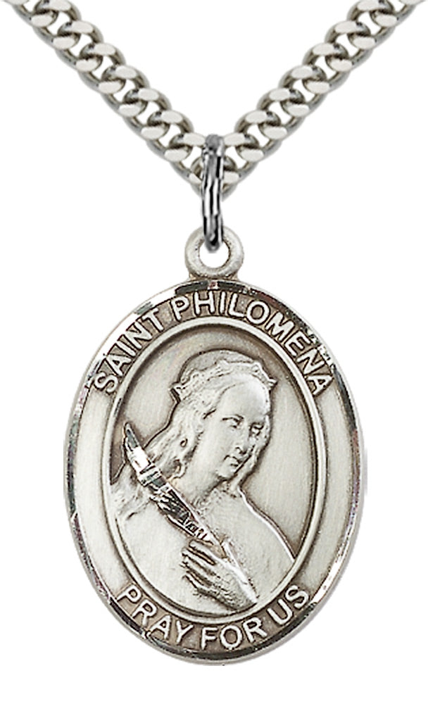 Saint Philomena Pendant - 24" Chain Necklace