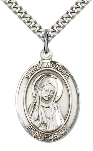 Saint Monica Pendant - 24" Chain Necklace