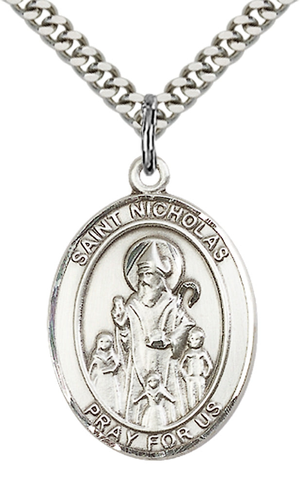 Saint Nicholas Pendant - 24" Chain Necklace