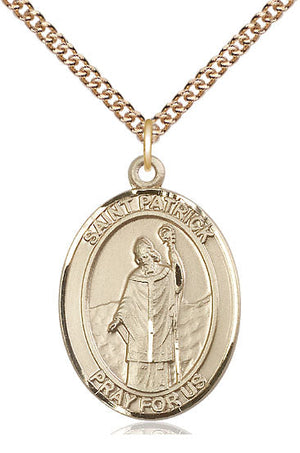 Saint Patrick Pendant - 24" Chain Necklace