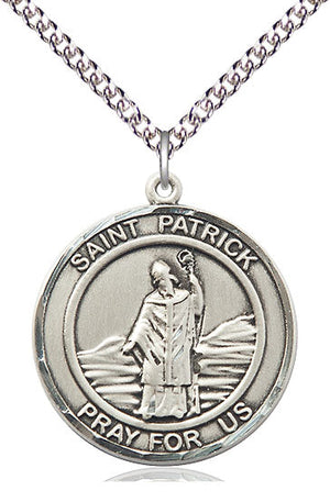 Saint Patrick Pendant - 24" Chain Necklace