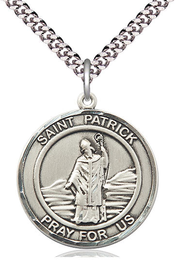Saint Patrick Pendant - 24" Chain Necklace