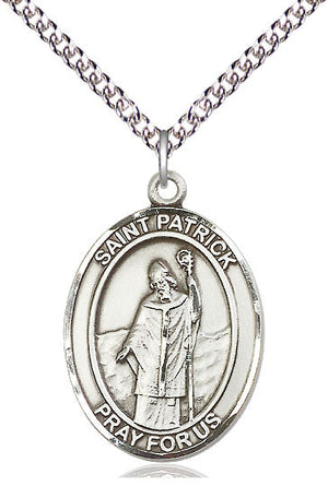 Saint Patrick Pendant - 24" Chain Necklace