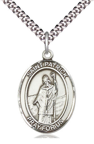 Saint Patrick Pendant - 24" Chain Necklace