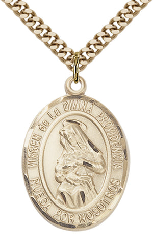 Virgen de la Divina Pendant - 24" Chain Necklace