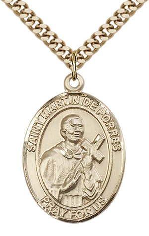Saint Martin de Porres Pendant - 24" Chain Necklace