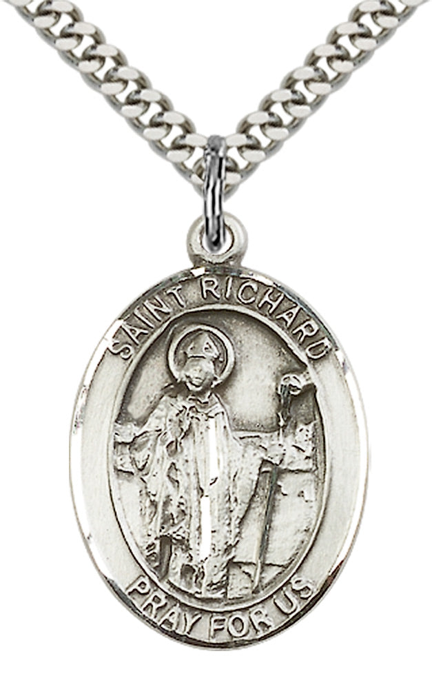 Saint Richard Pendant - 24" Chain Necklace