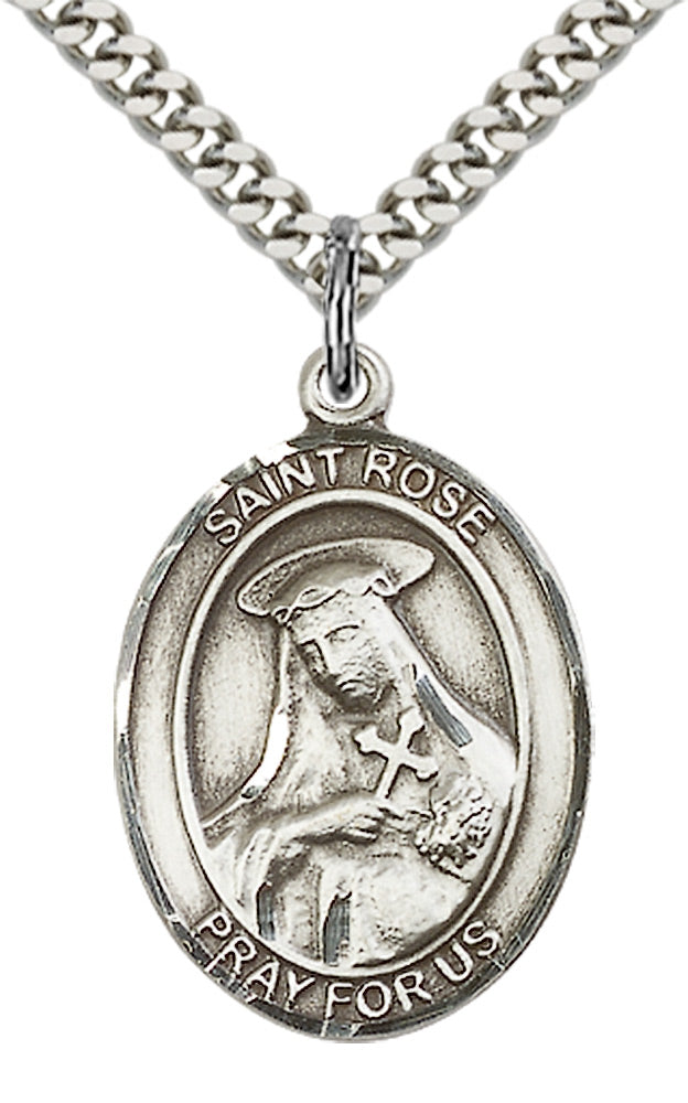 Saint Rose of Lima Pendant - 24" Chain Necklace