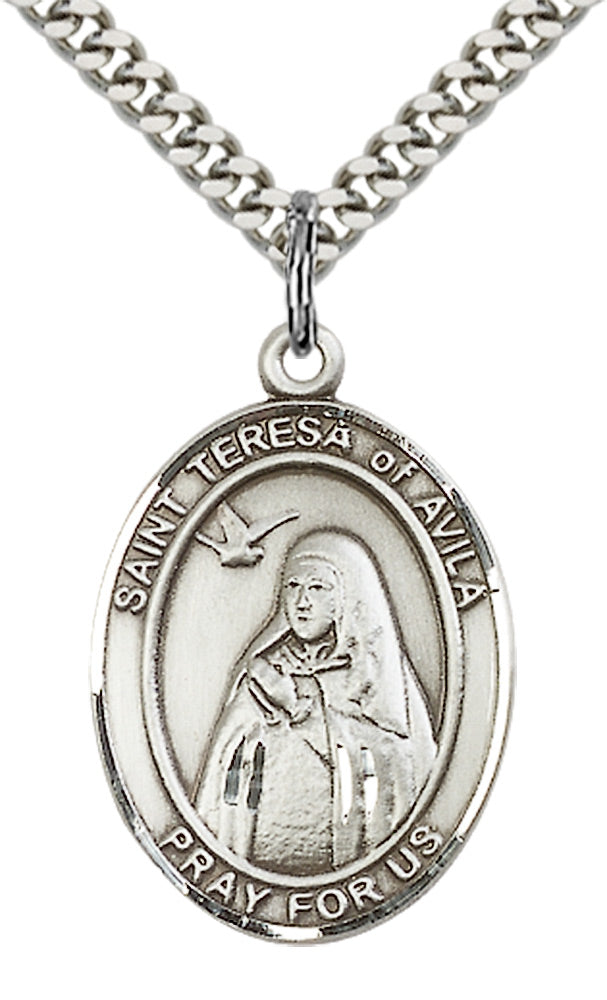 Saint Teresa of Avila Pendant - 24" Chain Necklace