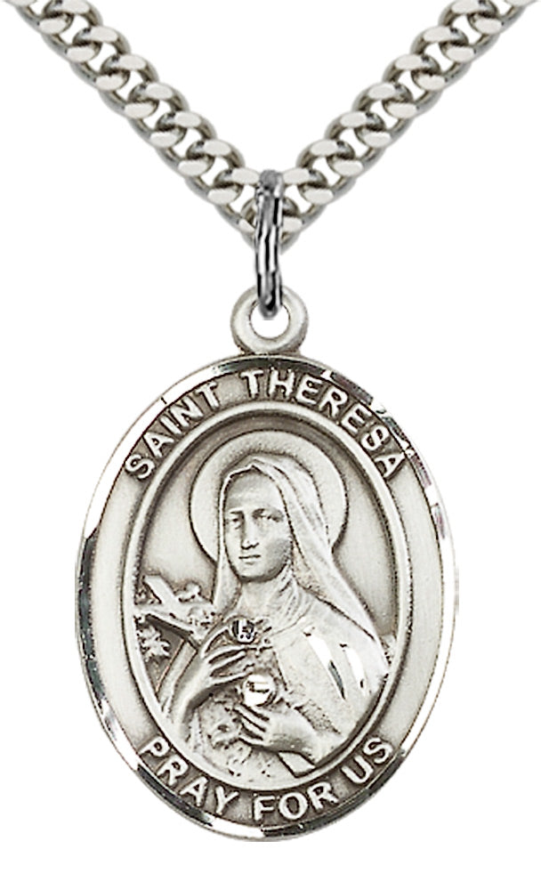 Saint Theresa Pendant - 24" Chain Necklace