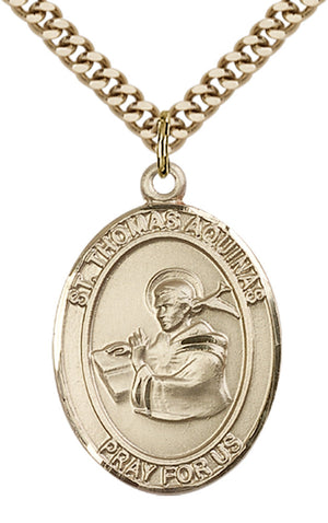 Saint Thomas Aquinas Pendant - 24" Chain Necklace