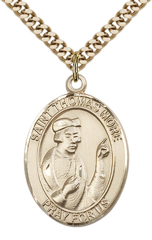 Saint Thomas More Pendant - 24" Chain Necklace