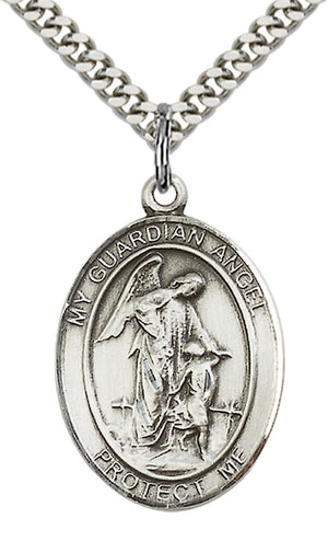 Guardian Angel w/Child Pendant Necklace