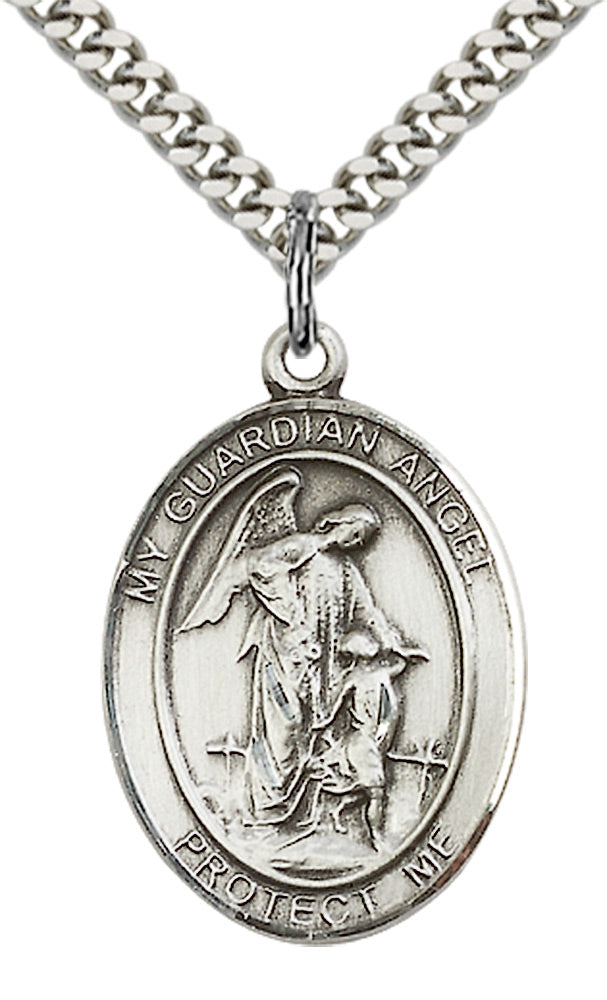 Guardian Angel w/Child Pendant Necklace