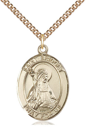 Saint Bridget of Sweden Pendant - 24" Chain Necklace