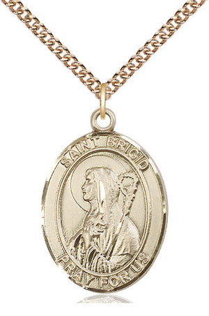 Saint Brigid of Ireland Pendant - 24" Chain Necklace