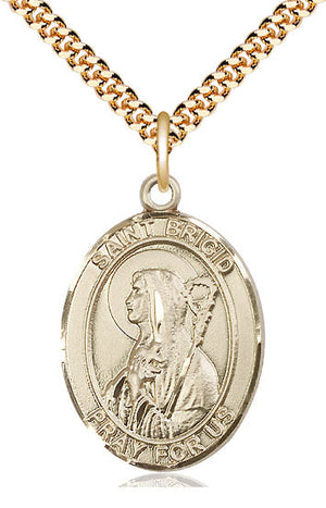 Saint Brigid of Ireland Pendant - 24" Chain Necklace