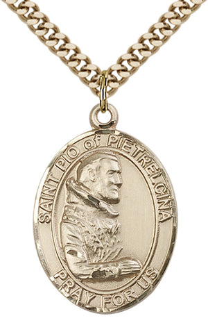 Saint Pio of Pietrelcina Pendant - 24" Chain Necklace