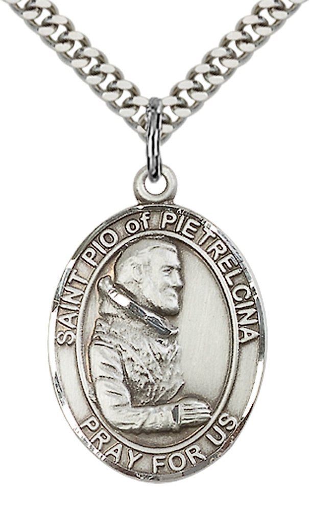 Saint Pio of Pietrelcina Pendant - 24" Chain Necklace