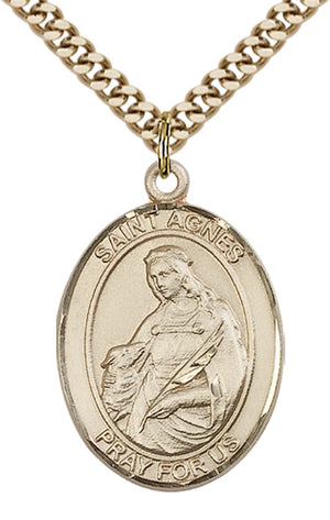 Saint Agnes of Rome Pendant - 24" Chain Necklace