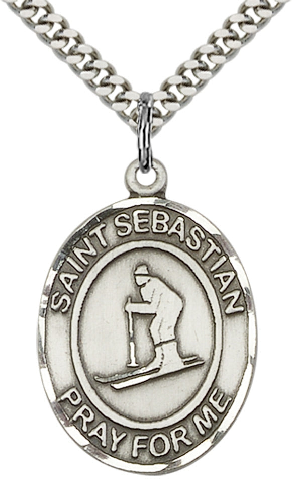 Saint Sebastian Skiing Pendant